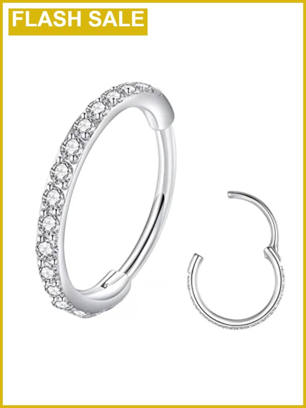 CZ Nose Ring Hoop 316L Surgical Steel 20G Cartilage Earring